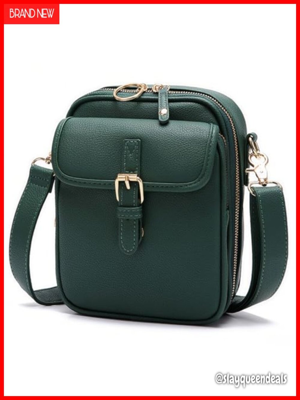 Vegan Leather Crossbody Messenger Bag